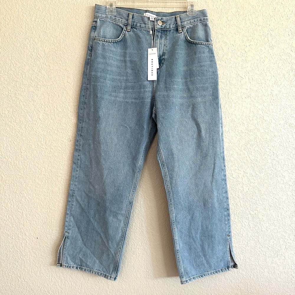 Top Shop Boutique Light Wash Blue Denim Jeans
